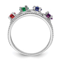 Sterling Silver Rhodium-plated Family Jewelry Mounting