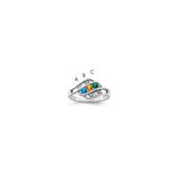 Sterling Silver Rhodium-plated Synthetic Family Jewelry Ring