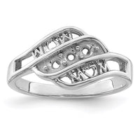 Sterling Silver Rhodium-plated Family Jewelry Mounting