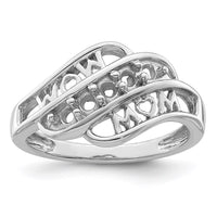 Sterling Silver Rhodium-plated Family Jewelry Mounting