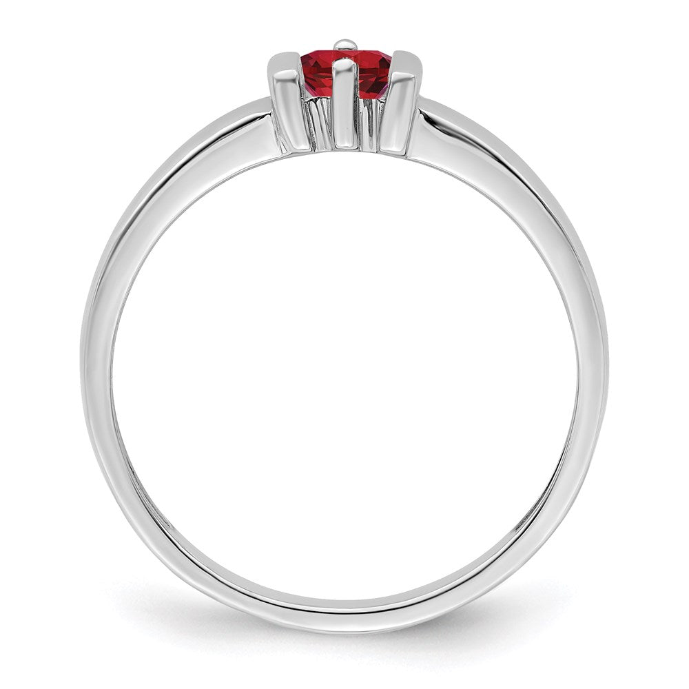 Sterling Silver Rhodium-plated Synthetic 1 Stone Mother's Ring