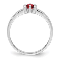 Sterling Silver Rhodium-plated Synthetic 1 Stone Mother's Ring