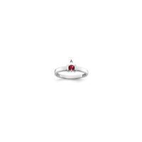 Sterling Silver Rhodium-plated Synthetic 1 Stone Mother's Ring