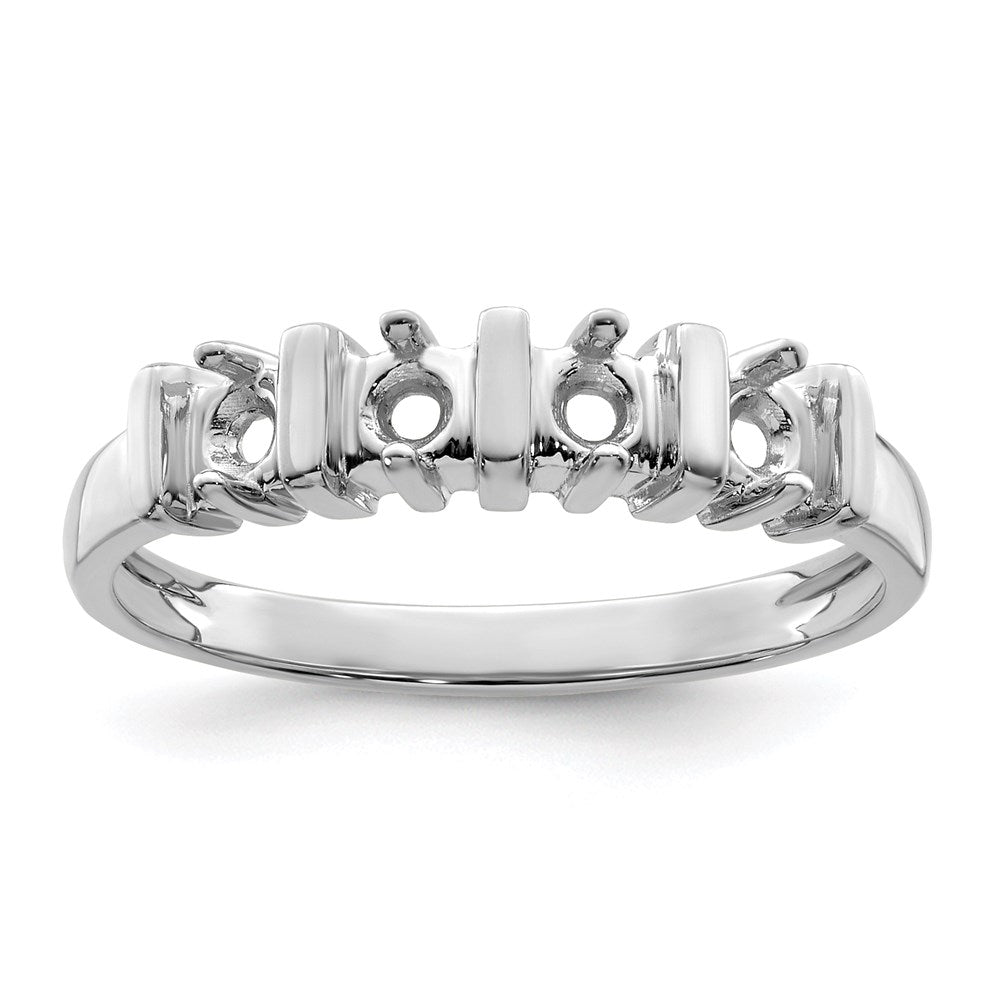 Sterling Silver Rhodium-plated Synthetic 4 Stone Mother's Ring