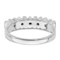 Sterling Silver Rhodium-plated Synthetic 5 Stone Mother's Ring