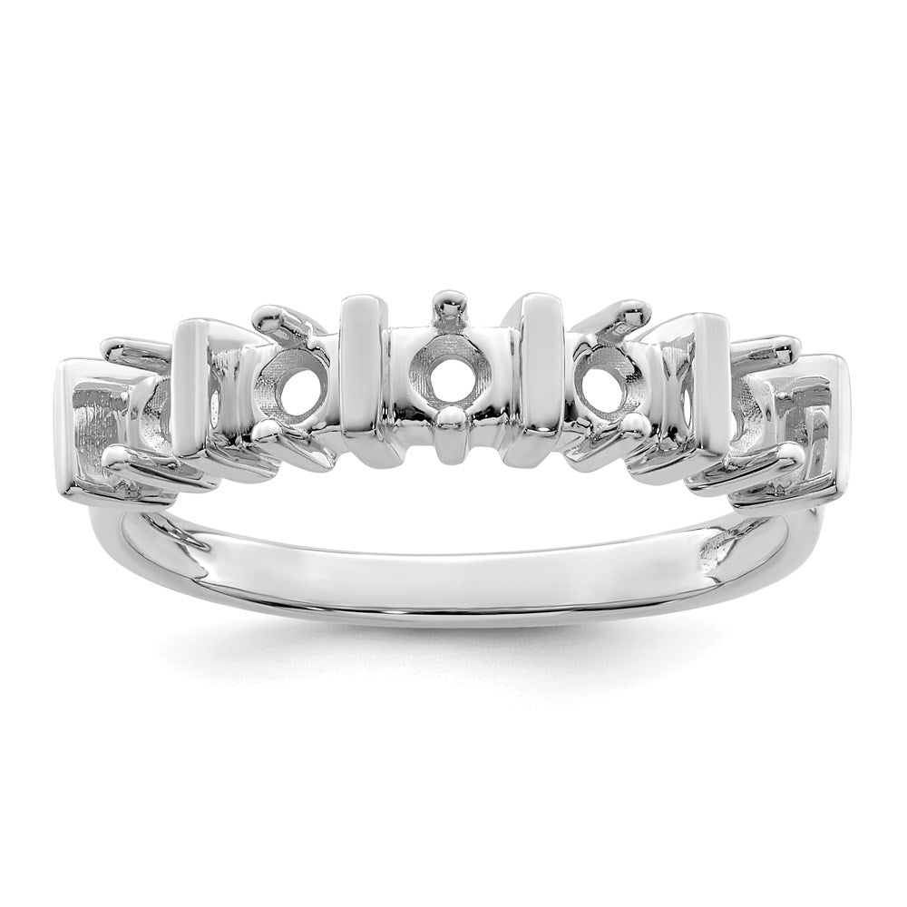 Sterling Silver Rhodium-plated Synthetic 5 Stone Mother's Ring