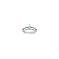 Sterling Silver Rhodium-plated 3mm Synthetic family jewelry ring