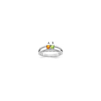Sterling Silver Rhodium-plated 3mm Synthetic Family Jewelry Ring