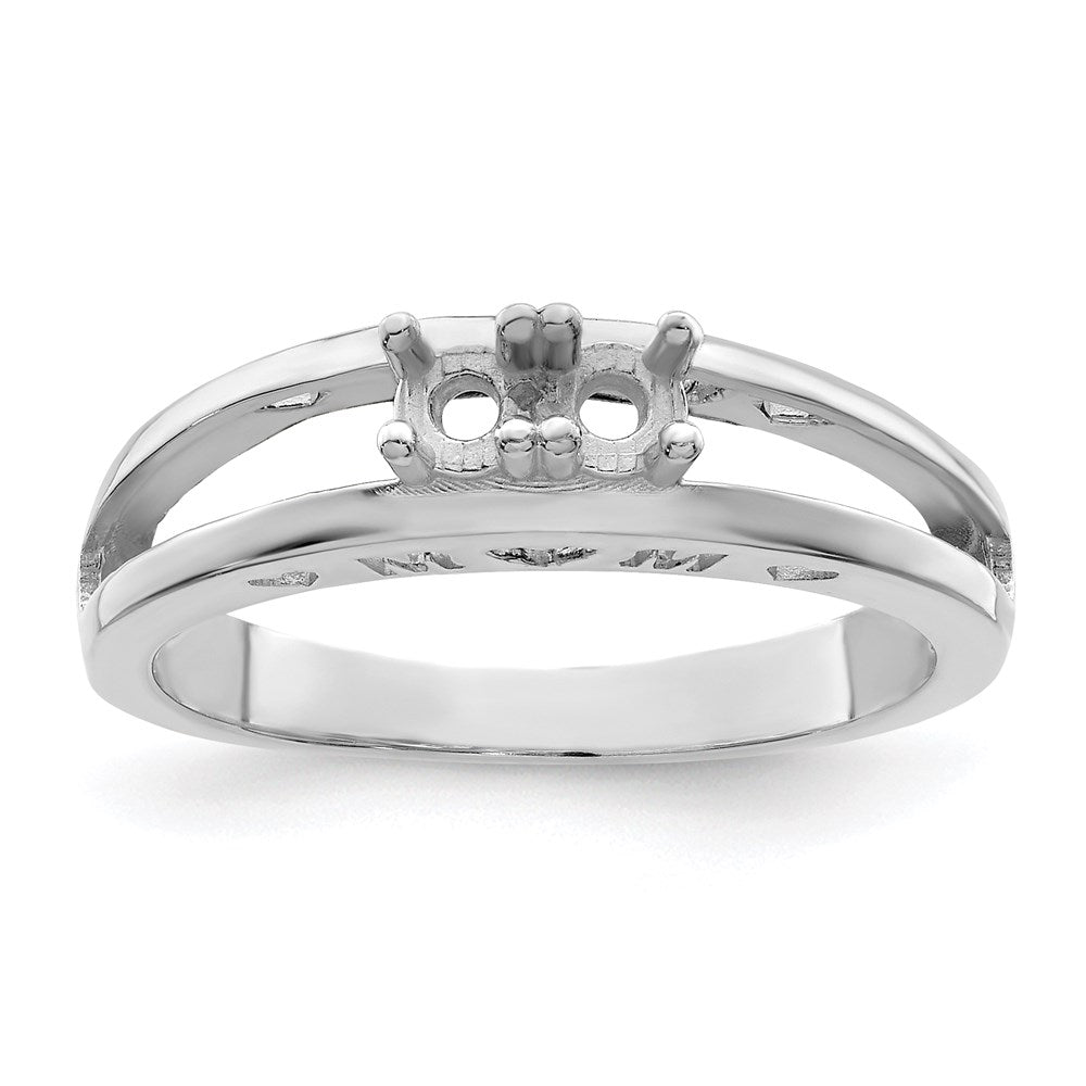 Sterling Silver Rhodium-plated Family Jewelry Mounting