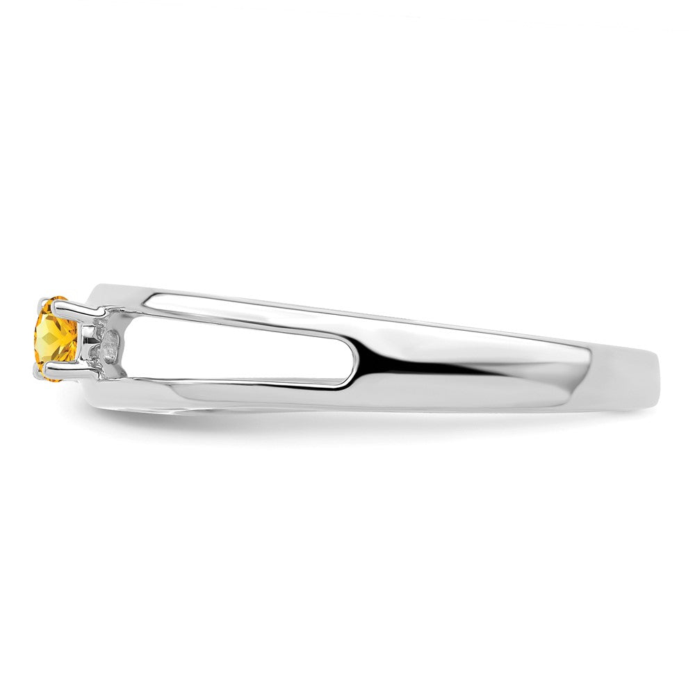 Sterling Silver Rhodium-plated 3mm Synthetic Family Jewelry Ring