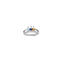 Sterling Silver Rhodium-plated 3mm Synthetic Family Jewelry Ring