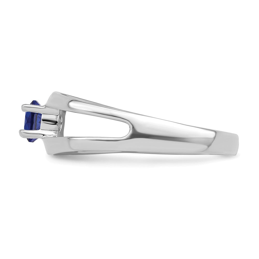 Sterling Silver Rhodium-plated Synthetic Family Jewelry Ring