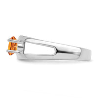 Sterling Silver Rhodium-plated Synthetic 2 Stone Mother's Ring