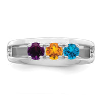 Sterling Silver Rhodium-plated Family Jewelry Mounting