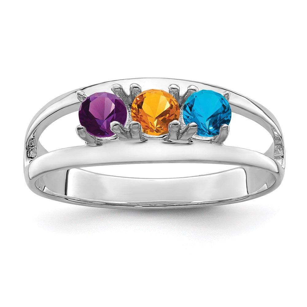 Sterling Silver Rhodium-plated Family Jewelry Mounting