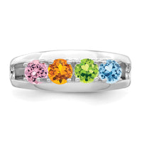 Sterling Silver Rhodium-plated Family Jewelry Mounting