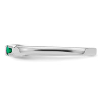 Sterling Silver Rhodium-plated Synthetic 2 Stone Mother's Ring