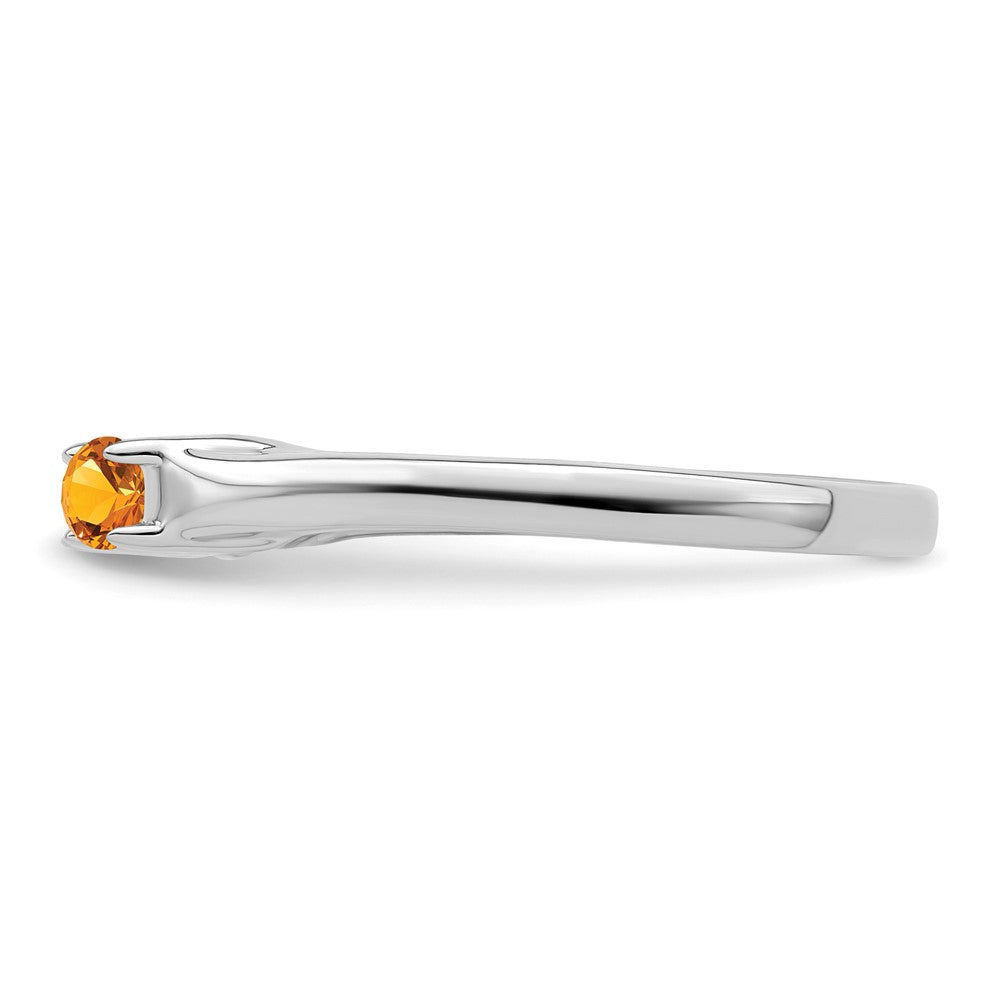 Sterling Silver Rhodium-plated Synthetic 4 Stone Mother's Ring