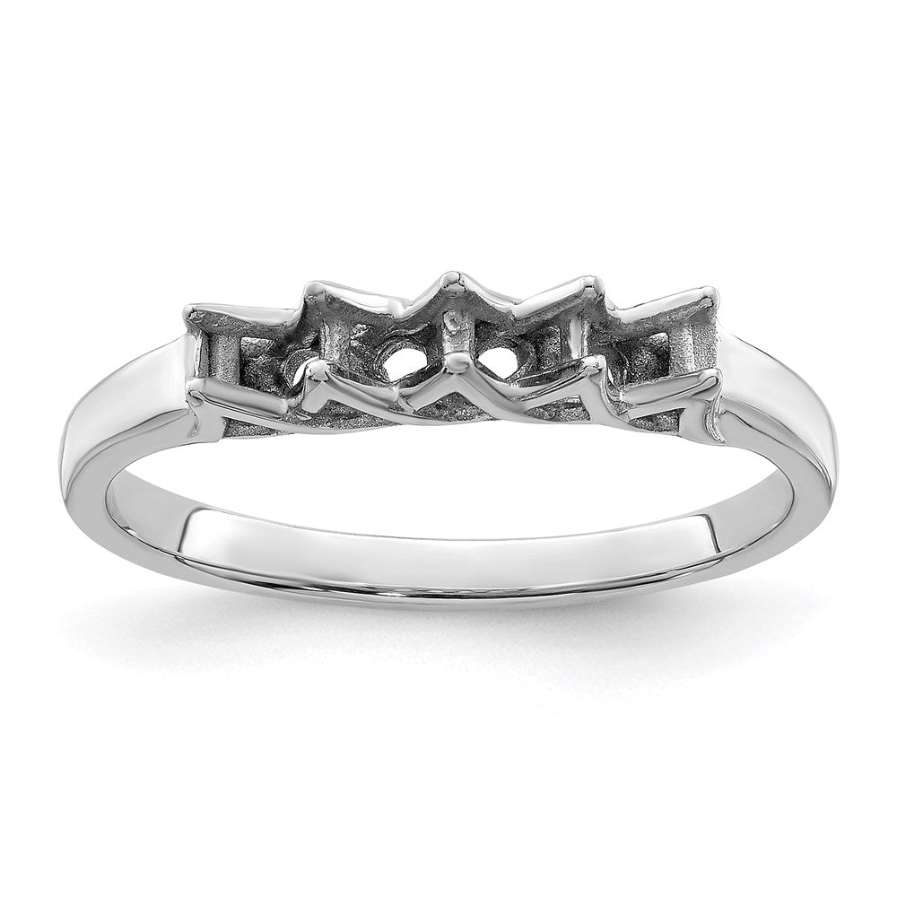 Sterling Silver Rhodium-plated Synthetic 4 Stone Mother's Ring