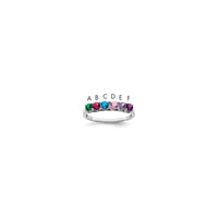 Sterling Silver Rhodium-plated Synthetic 6 Stone Mother's Ring