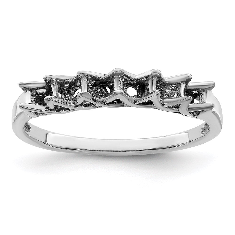 Sterling Silver Rhodium-plated Synthetic 6 Stone Mother's Ring