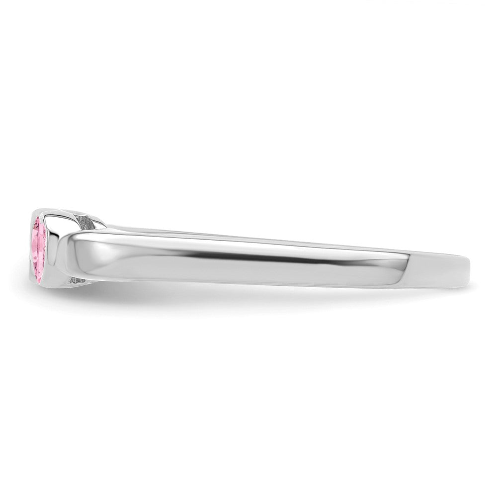 Sterling Silver Rhodium-plated Synthetic 2 Stone Mother's Ring