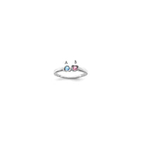Sterling Silver Rhodium-plated Synthetic 2 Stone Mother's Ring