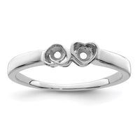 Sterling Silver Rhodium-plated Synthetic 2 Stone Mother's Ring