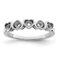 Sterling Silver Rhodium-plated Synthetic 5 Stone Mother's Ring