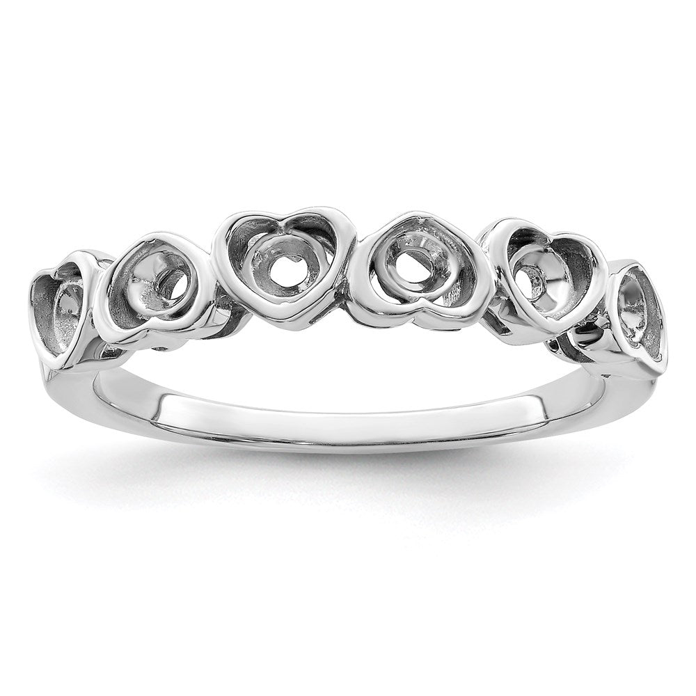 Sterling Silver Rhodium-plated Synthetic 6 Stone Mother's Ring