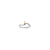 Sterling Silver Rhodium-plated Synthetic 1 Stone Mother's Ring