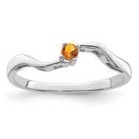 Sterling Silver Rhodium-plated Synthetic 1 Stone Mother's Ring