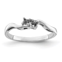 Sterling Silver Rhodium-plated Synthetic 2 Stone Mother's Ring