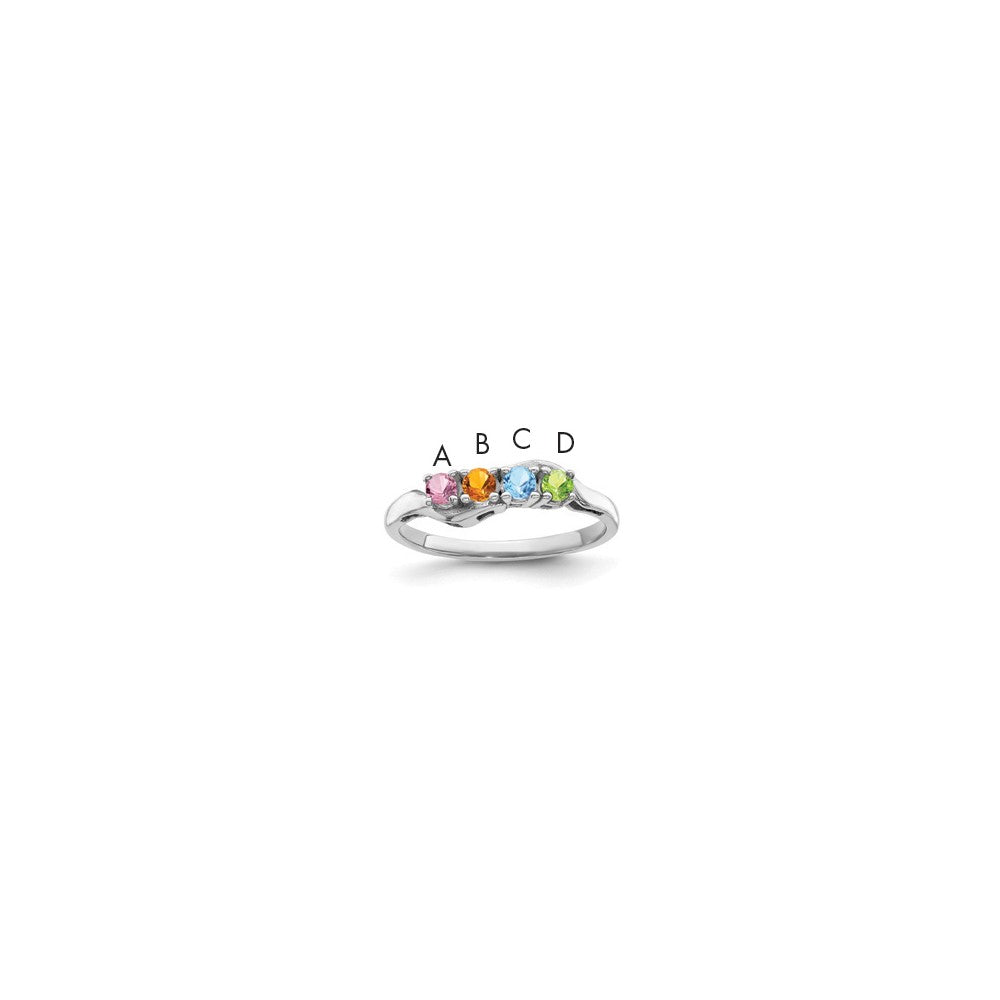 Sterling Silver Rhodium-plated Family Jewelry Mounting