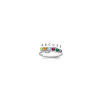 Sterling Silver Rhodium-plated Synthetic 6 Stone Mother's Ring