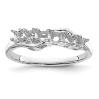 Sterling Silver Rhodium-plated Synthetic 6 Stone Mother's Ring