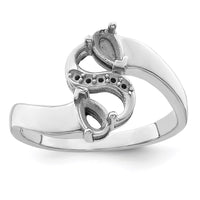 Sterling Silver Rhodium-plated Family Jewelry Mounting