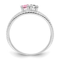 Sterling Silver Rhodium-plated Family Jewelry Ring