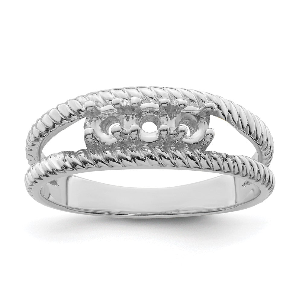 Sterling Silver Rhodium-plated Synthetic 3 Stone Mother's Ring