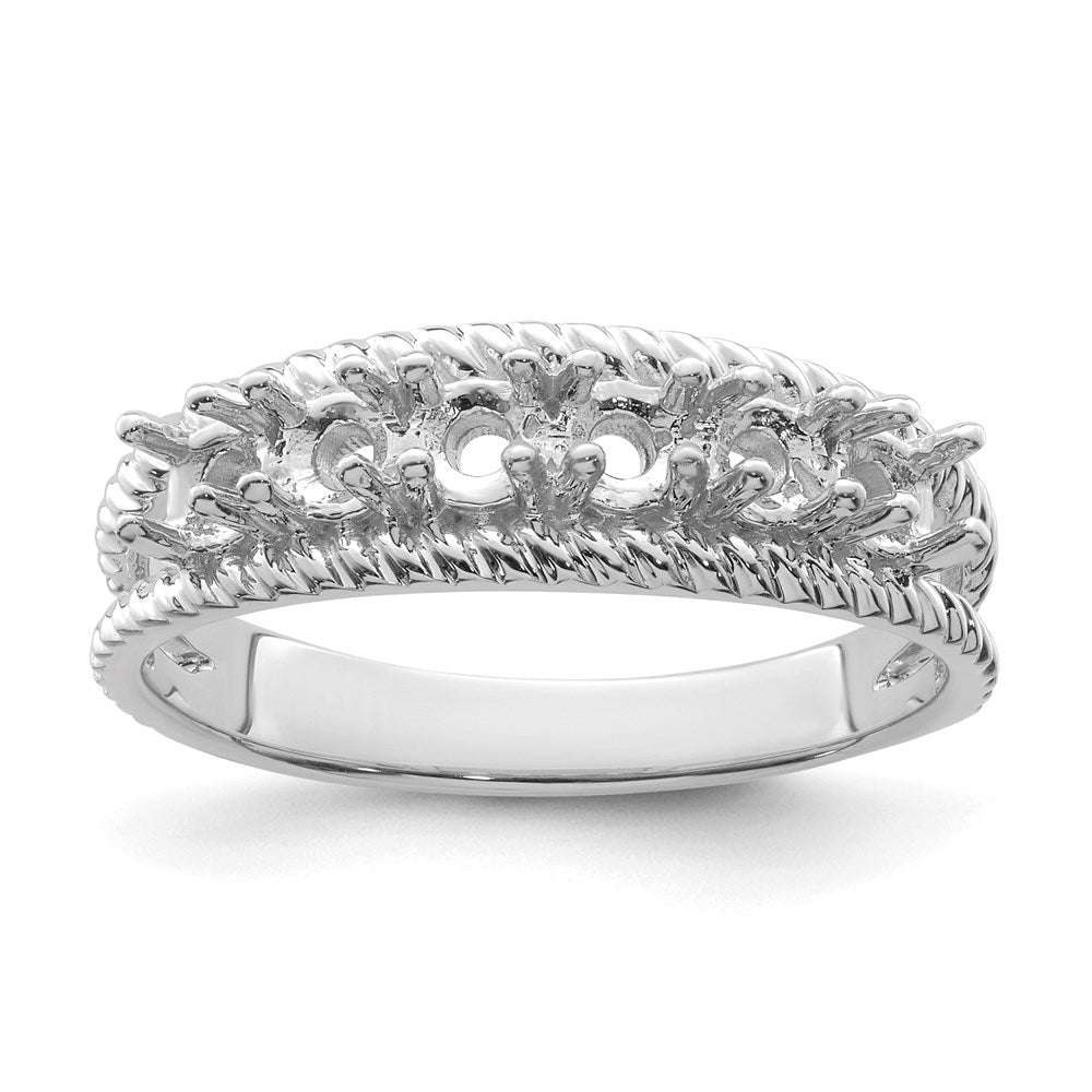Sterling Silver Rhodium-plated family jewelry ring