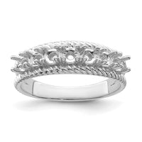 Sterling Silver Rhodium-plated family jewelry ring