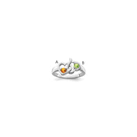 Sterling Silver Rhodium-plated Synthetic 2 Stone Mother's Ring