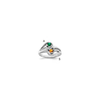 Sterling Silver Rhodium-plated Imitation and Diamond Couple Ring