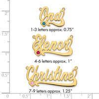 Sterling Silver/Gold-plated Birthstone Heart Name Plate