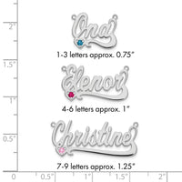 14k White Gold Birthstone Heart Name Plate