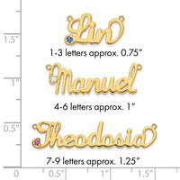 Sterling Silver/Gold-plated Birthstone Name Plate