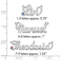 Sterling Silver/Rhodium-plated Birthstone Name Plate