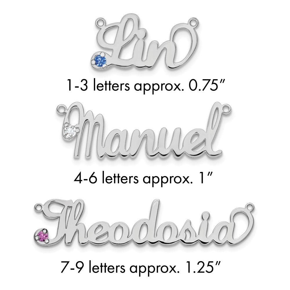 10k White Gold Birthstone Name Plate