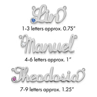 10k White Gold Birthstone Name Plate
