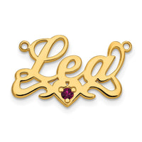 Sterling Silver/Gold-plated Birthstone Heart Name Plate